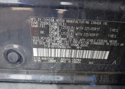 2023 Toyota Rav4 Xle from USA, damaged, VIN 2T3P1RFV1PW384394